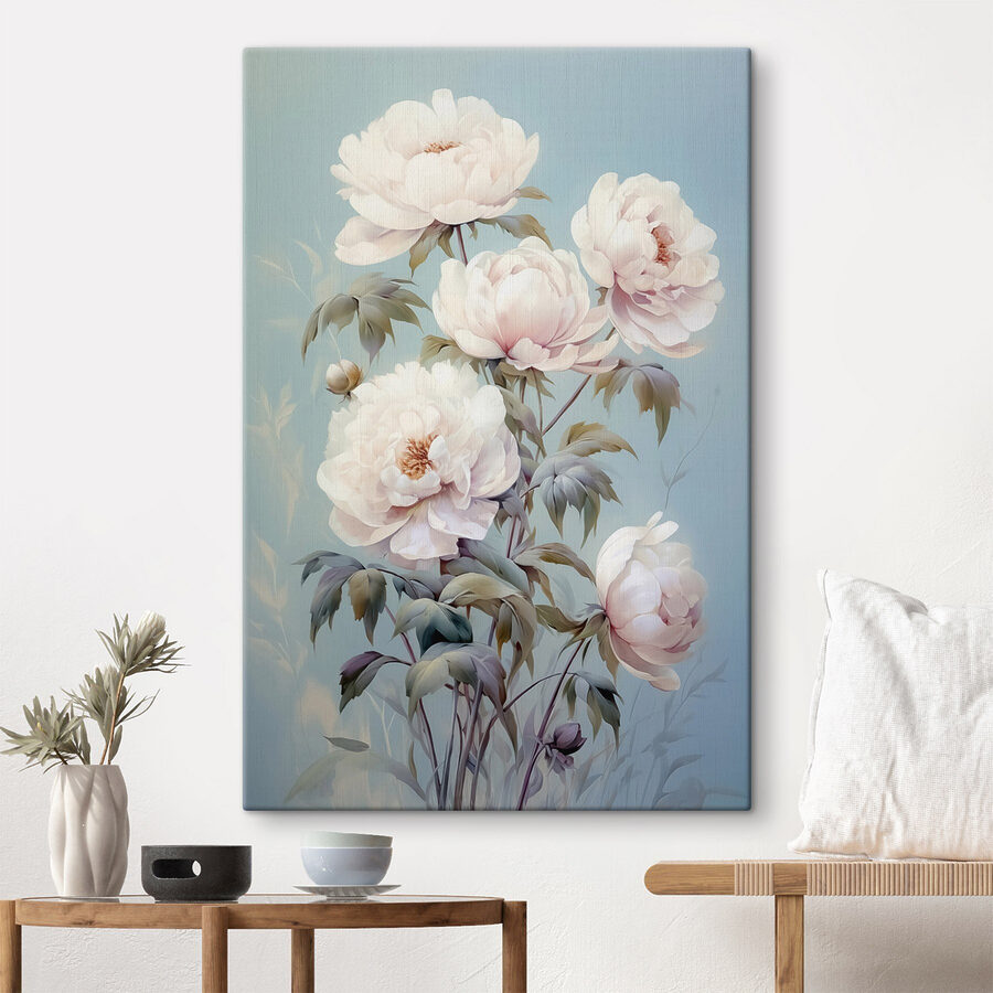 Malerei von weißen Blumen