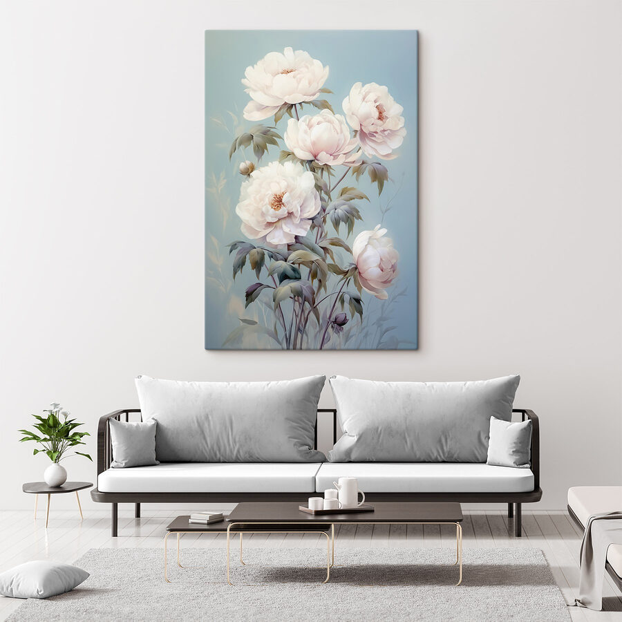 Malerei von weißen Blumen