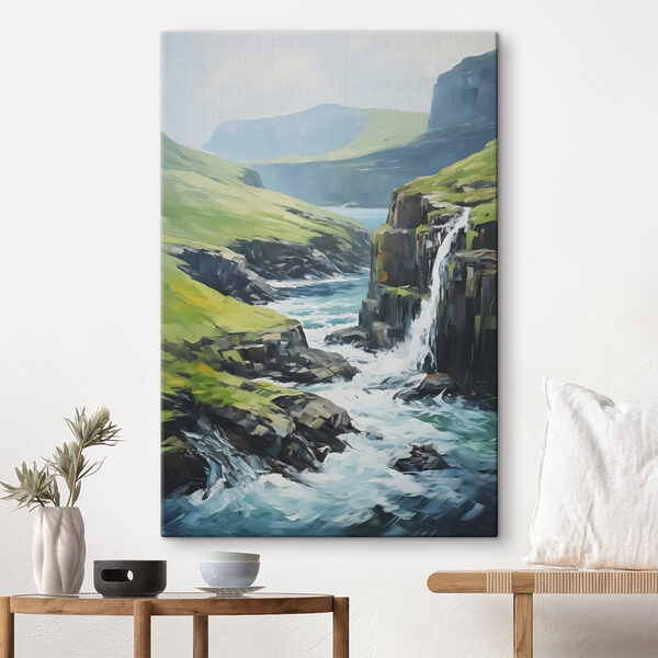 Wasserfall in einem Tal Wasserfall in einem Tal