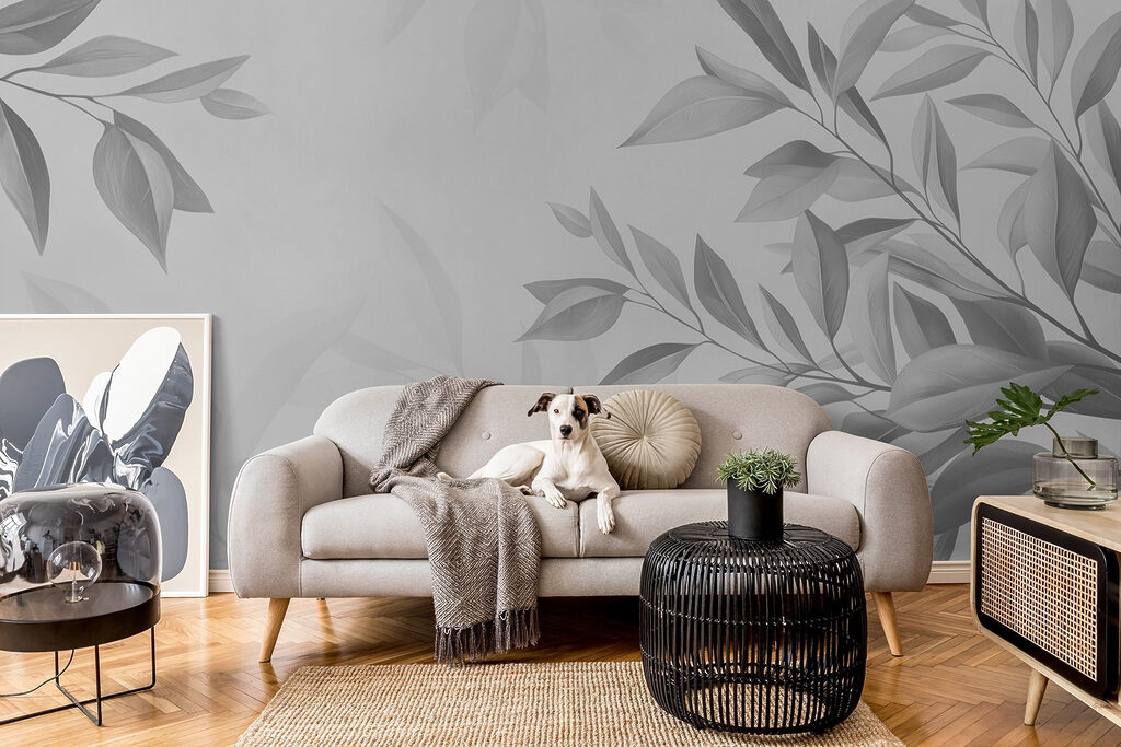 Soft leaves on a muted backdrop