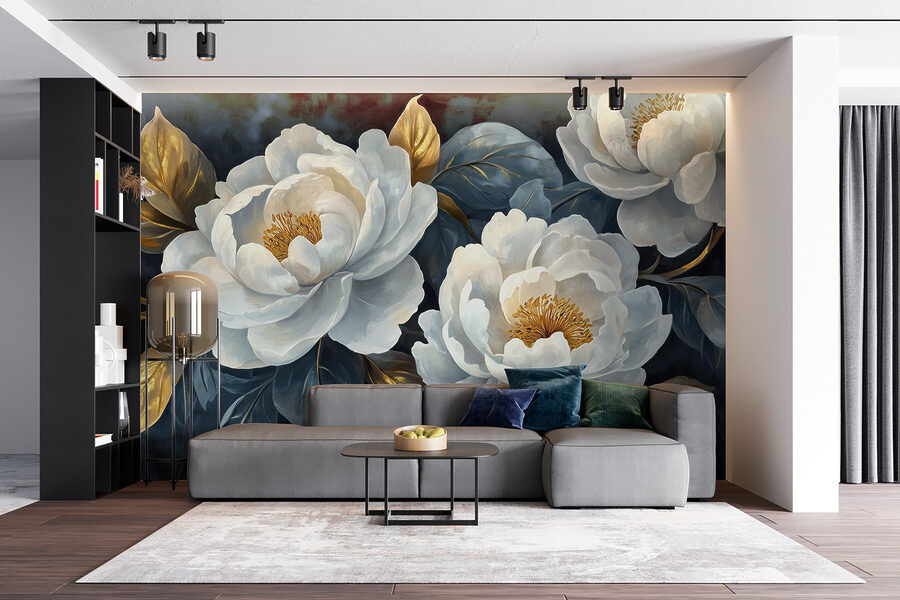 Elegante Blüten vor dunklem Hintergrund.