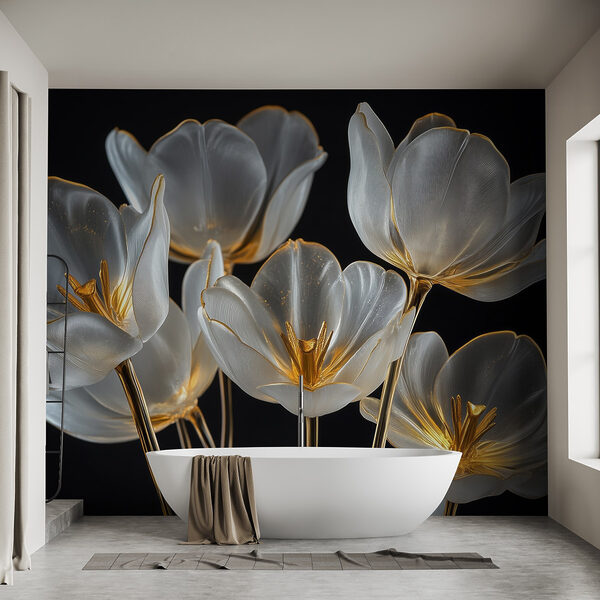 Gruppe von Glasblumen Gruppe von Glasblumen