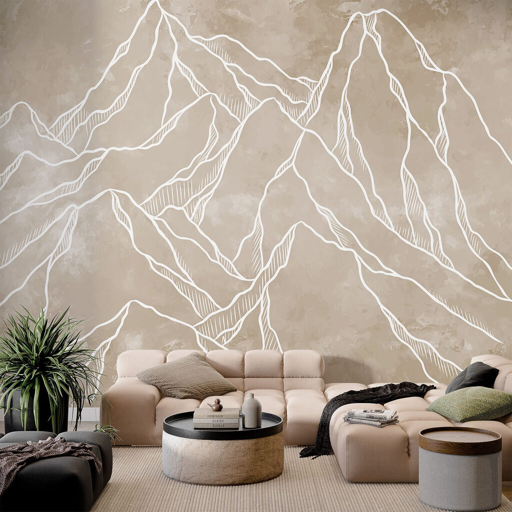 Drawing of a mountain range Drawing of a mountain range