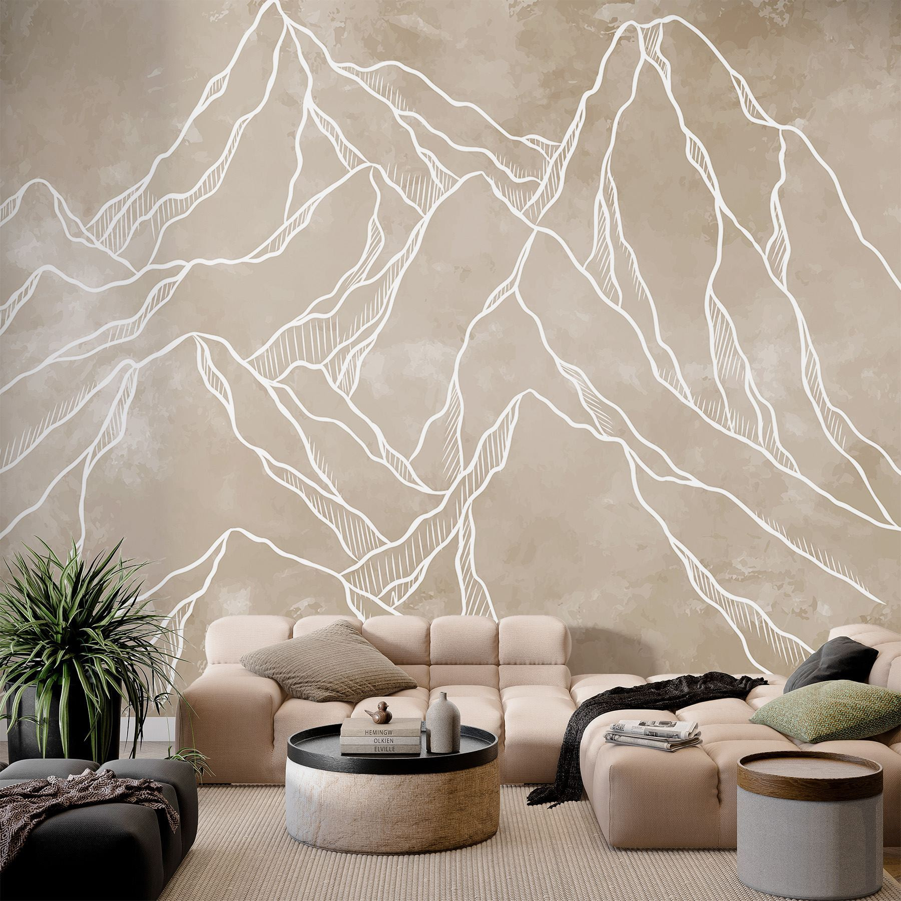 Drawing of a mountain range Drawing of a mountain range