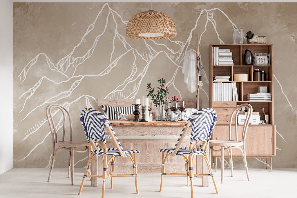 Drawing of a mountain range Drawing of a mountain range