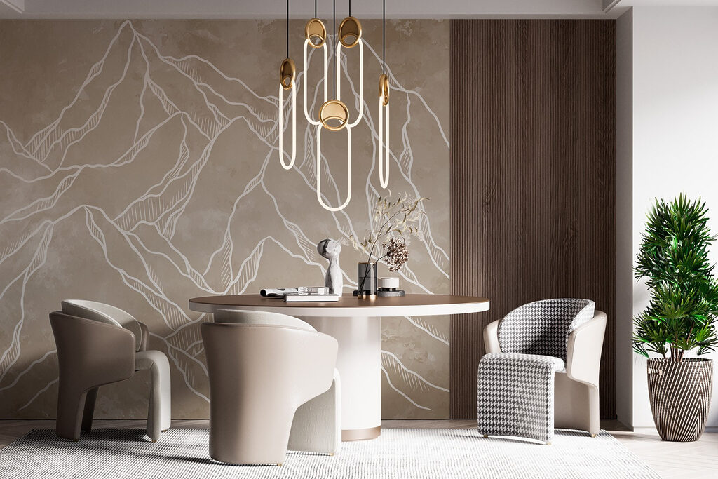 Drawing of a mountain range Drawing of a mountain range