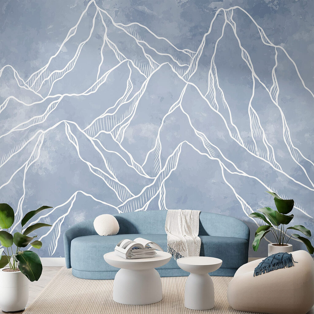 Drawing of a mountain range Drawing of a mountain range