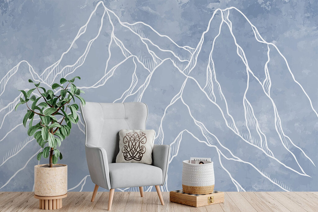 Drawing of a mountain range Drawing of a mountain range