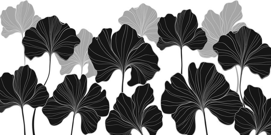 Schwarzes und weißes Blumendesign