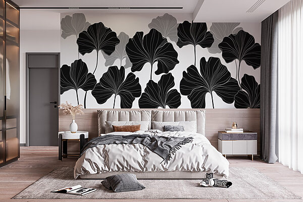 Schwarzes und weißes Blumendesign Schwarzes und weißes Blumendesign