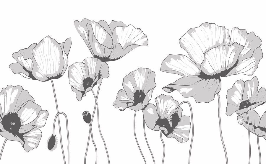 Gruppe von Blumen mit Knospen