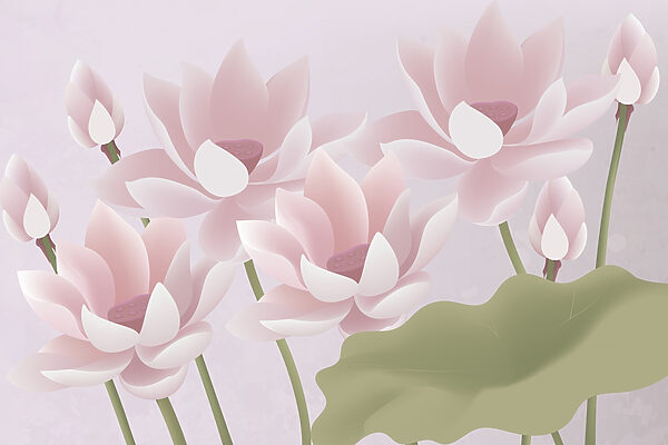 Gruppe von rosa Blumen Gruppe von rosa Blumen