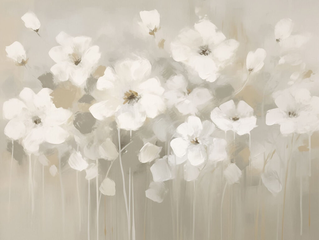 Malerei von weißen Blumen Malerei von weißen Blumen
