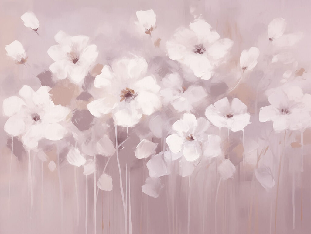 Malerei von weißen Blumen Malerei von weißen Blumen