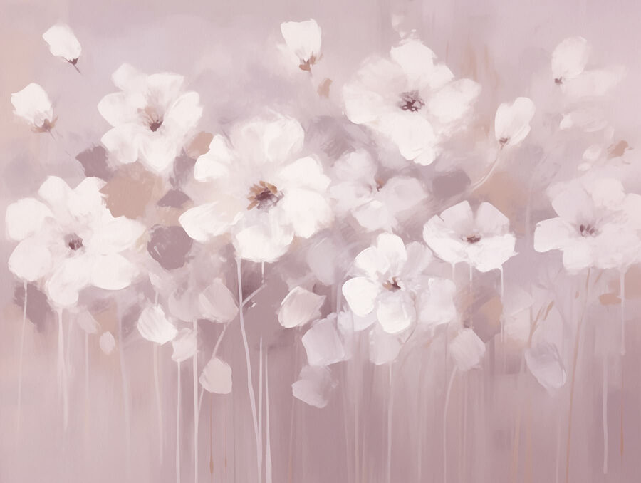 Malerei von weißen Blumen Malerei von weißen Blumen