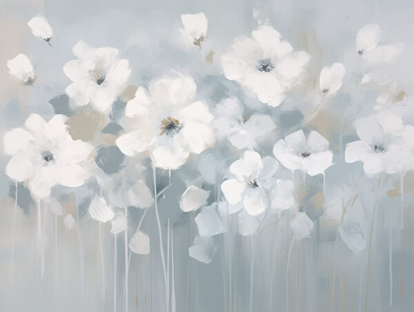 Malerei von weißen Blumen Malerei von weißen Blumen