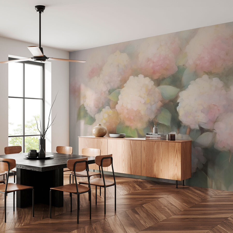 Gemälde von Blumen auf weißem Hintergrund