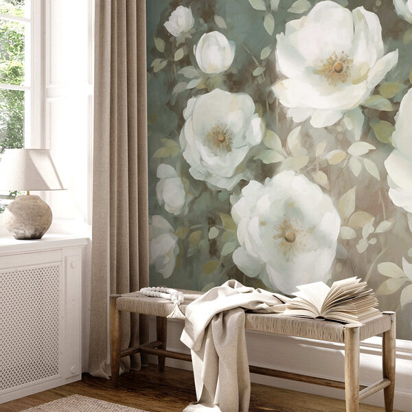 Malerei von weißen Blumen Malerei von weißen Blumen