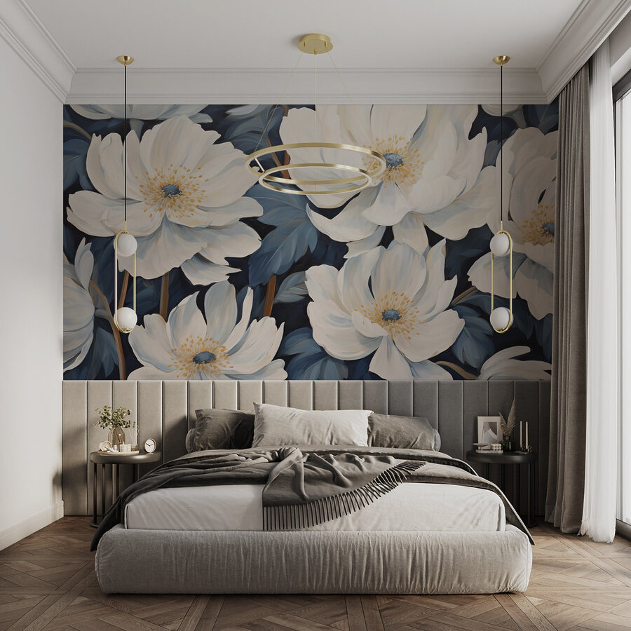 Malerei von weißen Blumen Malerei von weißen Blumen