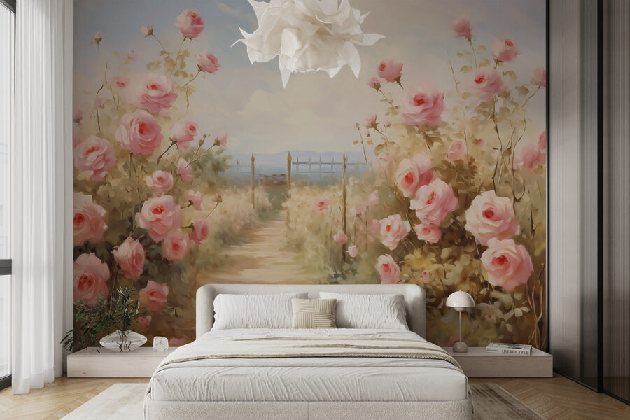 Gemälde von rosa Rosen