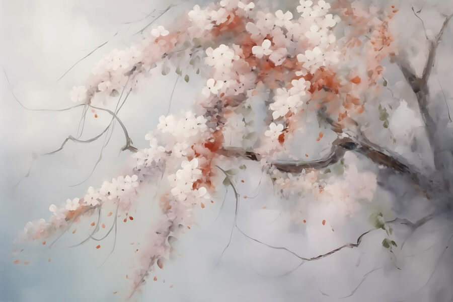 Baum mit weißen Blüten