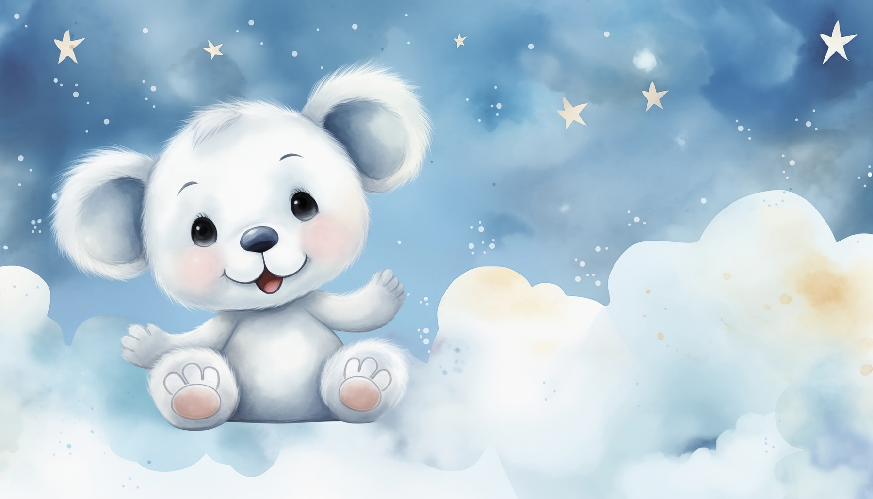 Cartoon of a white bear