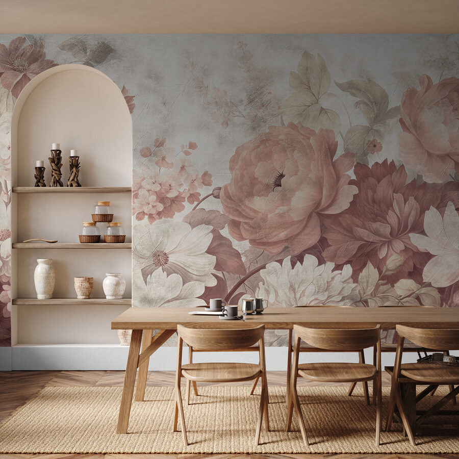 Zarte Blüten in sanften Pastelltönen