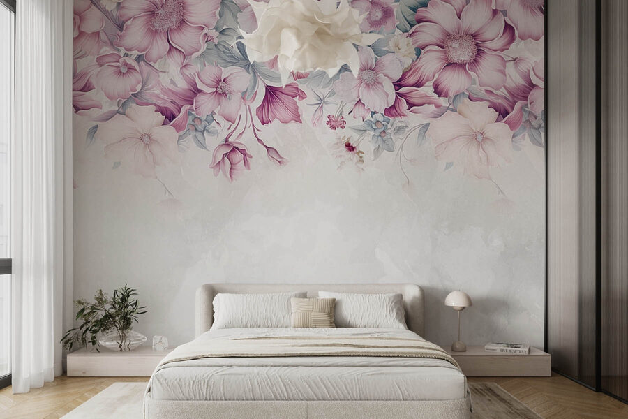 Florale Eleganz in zarten Pastelltönen.