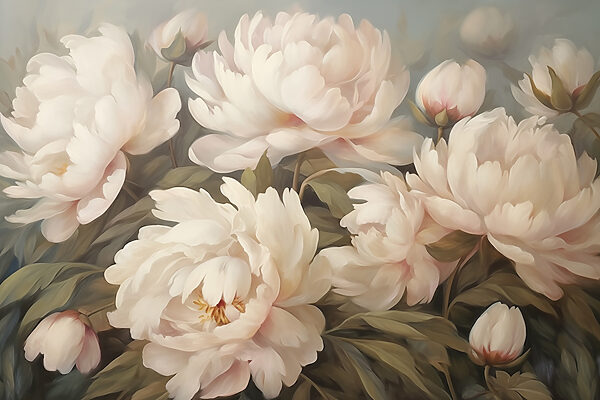 Malerei von weißen Blumen Malerei von weißen Blumen