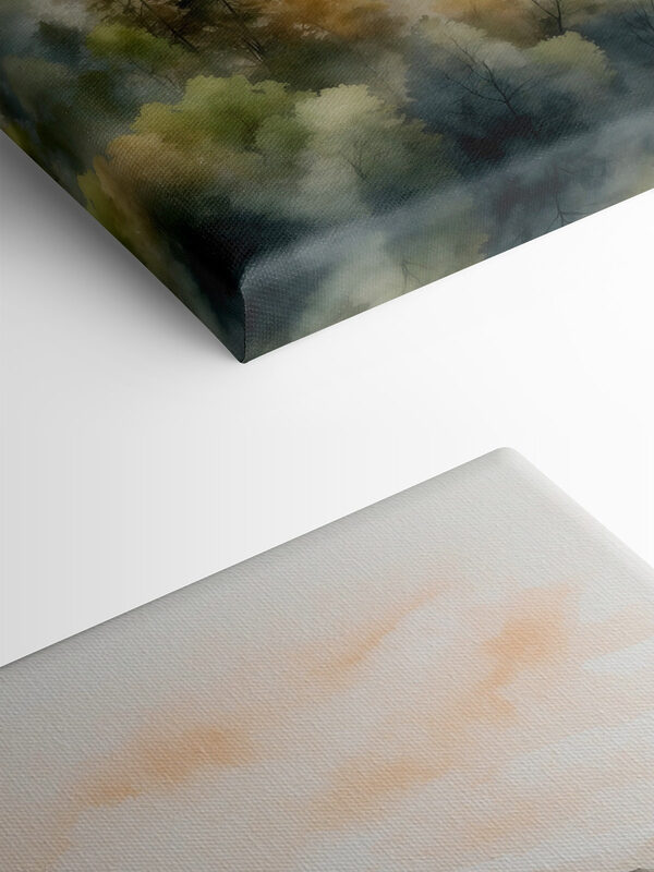 Aquarellmalerei von Bergen und Bäumen Aquarellmalerei von Bergen und Bäumen