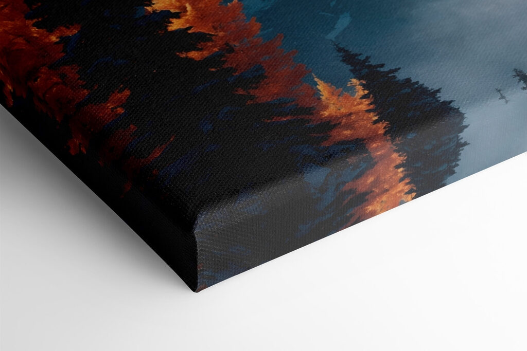 Snowy mountain with trees and snow