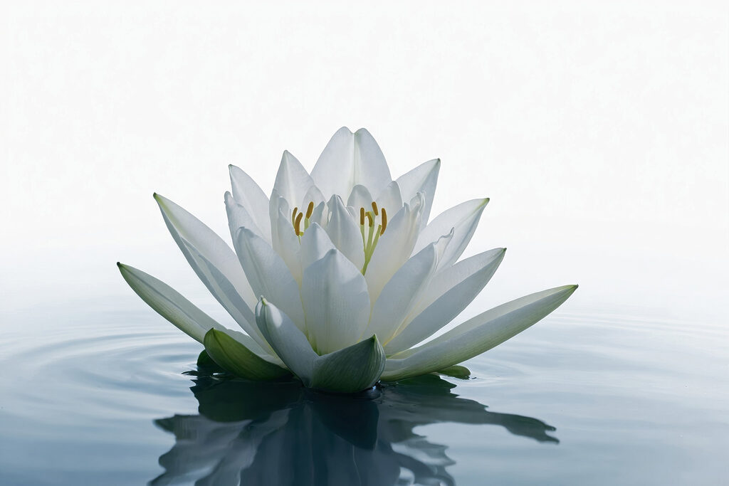 White flower in water