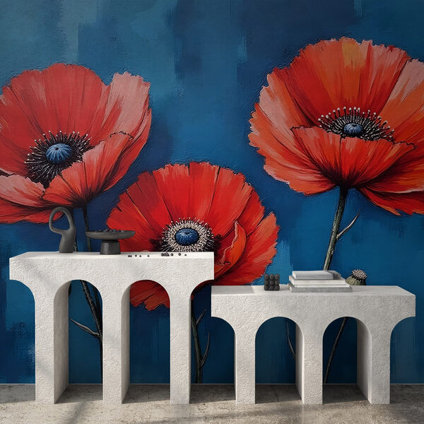 Malerei von roten Blumen Malerei von roten Blumen