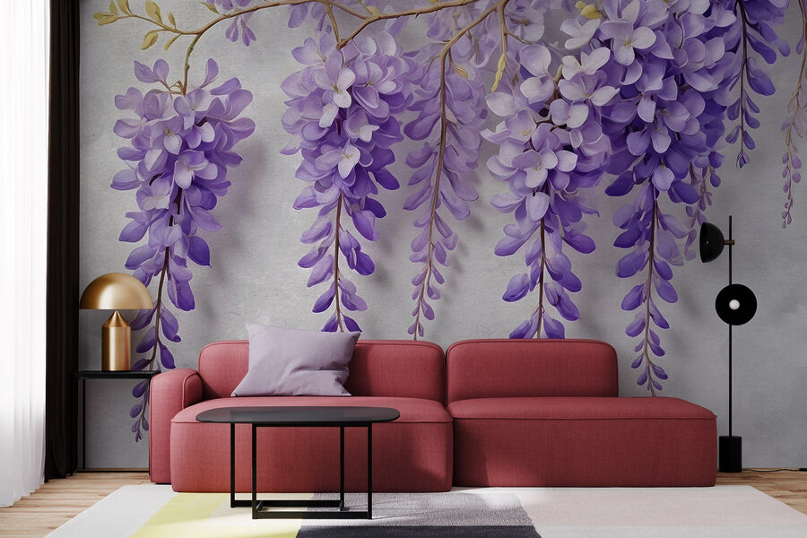 Zweig mit violetten Blüten