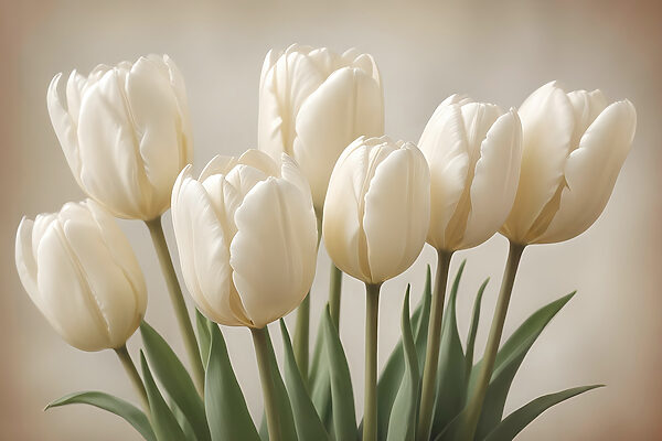 Gruppe von weißen Tulpen Gruppe von weißen Tulpen