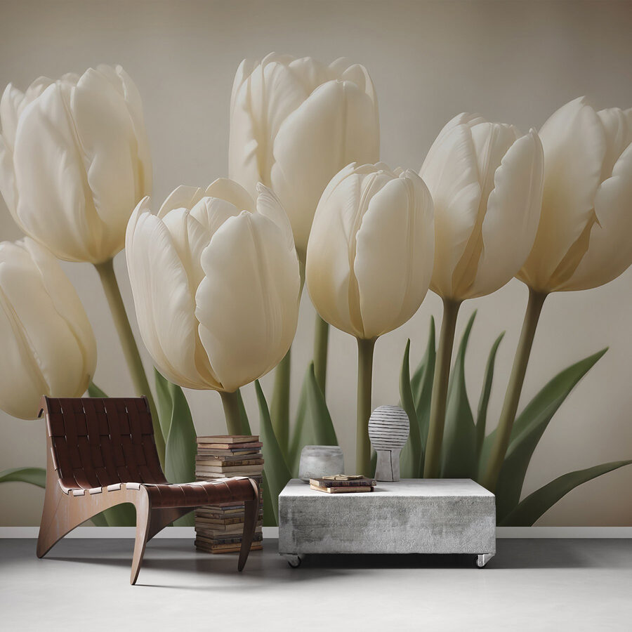 Gruppe von weißen Tulpen Gruppe von weißen Tulpen