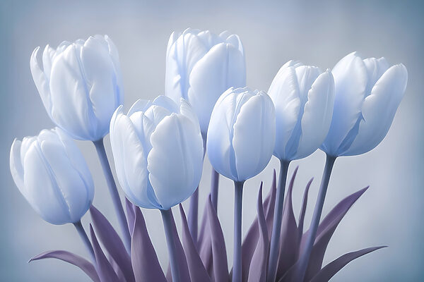 Gruppe von weißen Tulpen Gruppe von weißen Tulpen