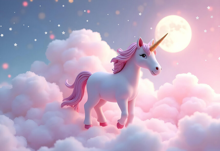 Einhorn in den Wolken
