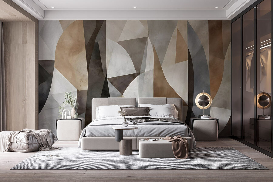 Wand mit verschiedenen Farben und Formen Wand mit verschiedenen Farben und Formen