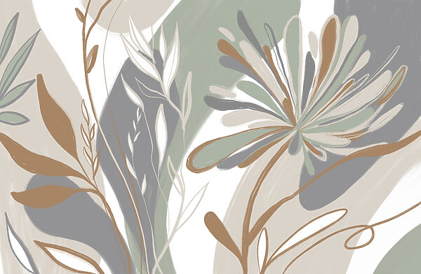 Von der Natur inspiriertes, abstraktes Blumendesign. Von der Natur inspiriertes, abstraktes Blumendesign.