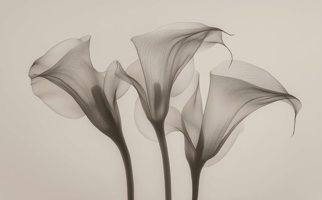 Group of flowers with a white background