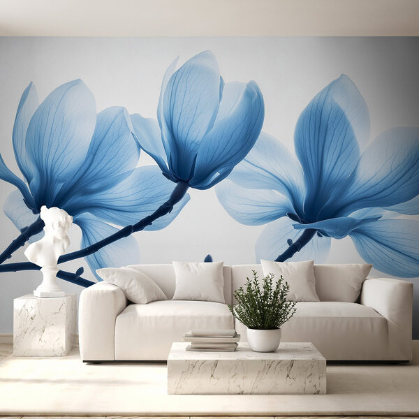 Zartblaue Blütenblätter in sanfter Blüte Zartblaue Blütenblätter in sanfter Blüte