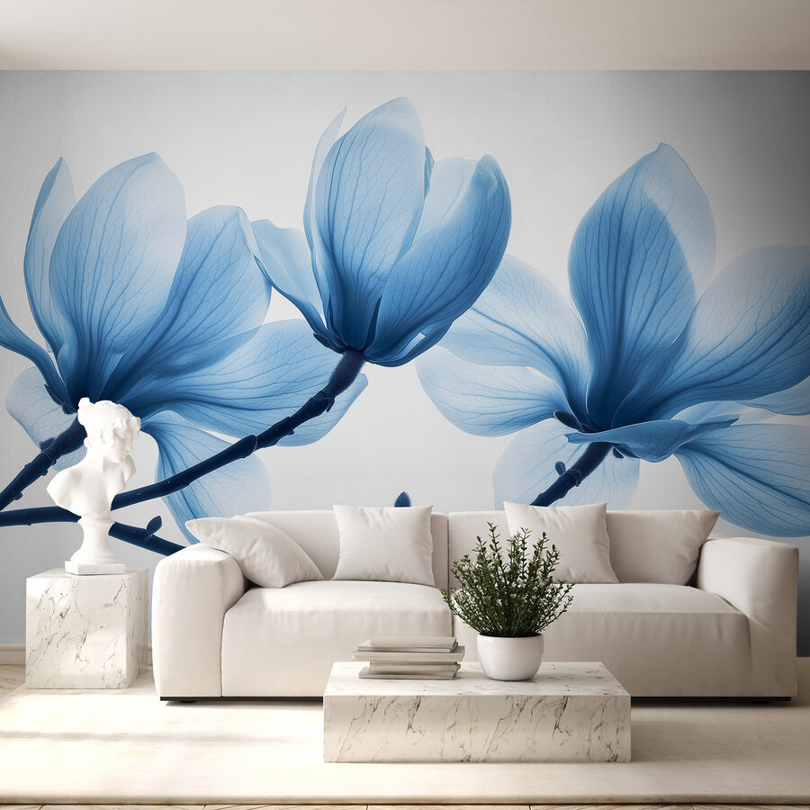 Zartblaue Blütenblätter in sanfter Blüte