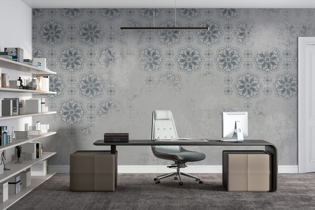 Grey and white wallpaper with a pattern Grey and white wallpaper with a pattern