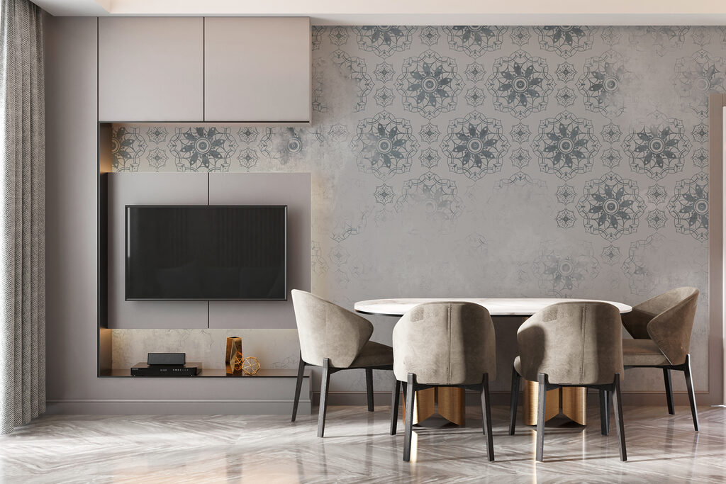 Grey and white wallpaper with a pattern Grey and white wallpaper with a pattern