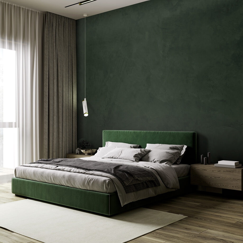 Dark green wall with rough edges