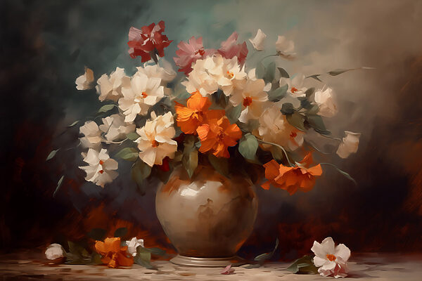 Gemälde von Blumen in einer Vase Gemälde von Blumen in einer Vase