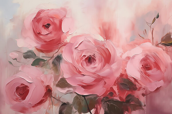 Gemälde von rosa Rosen Gemälde von rosa Rosen
