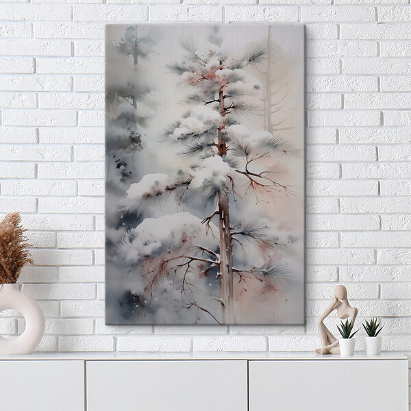 Schneebedeckter Baum in einem Wald Schneebedeckter Baum in einem Wald