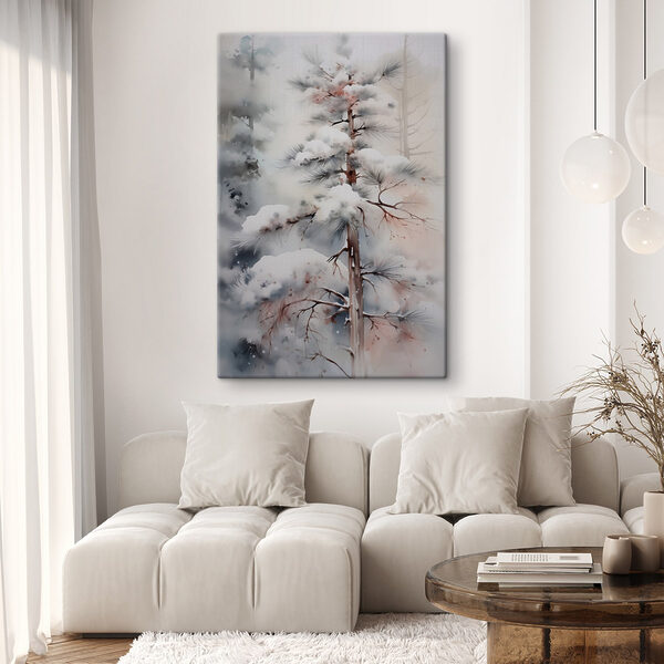 Schneebedeckter Baum in einem Wald Schneebedeckter Baum in einem Wald